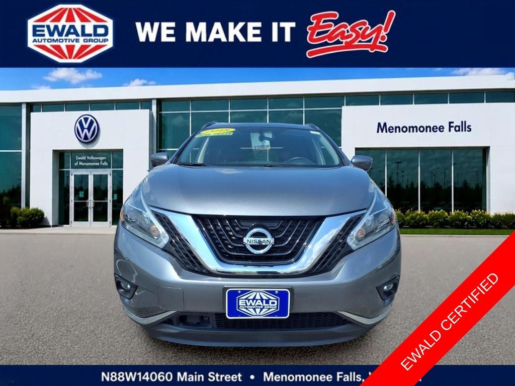 Used 2018 Nissan Murano SV with VIN 5N1AZ2MH1JN111999 for sale in Menomonee Falls, WI