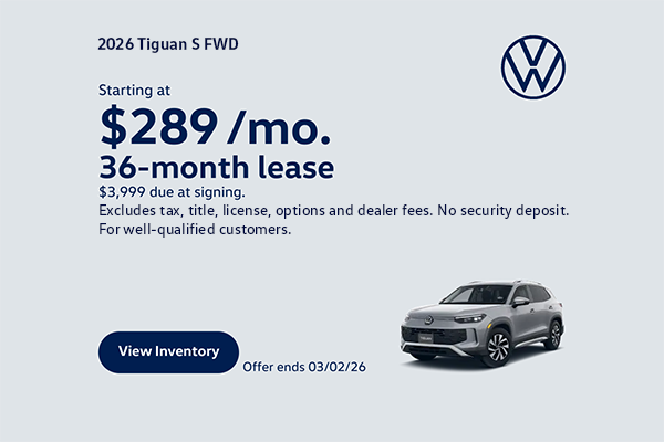 2026 Tiguan National Lease Offer
