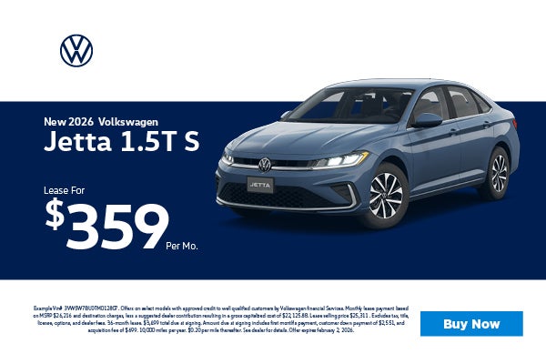 2026 Jetta 1.5T S Lease for $359 per mo 