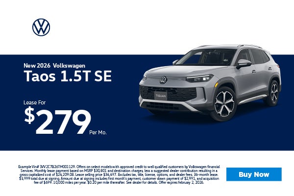 2026 Taos 1.5T SE Lease for $279